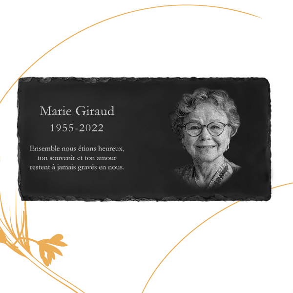 plaque funéraire ardoise