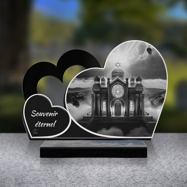 plaque funéraire double cœur judaïsime
