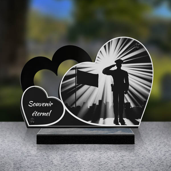 plaque funéraire double militaire