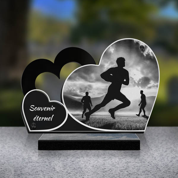 plaque funéraire double rugby