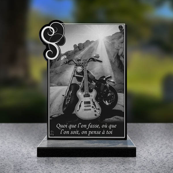 plaque funéraire cœur harley