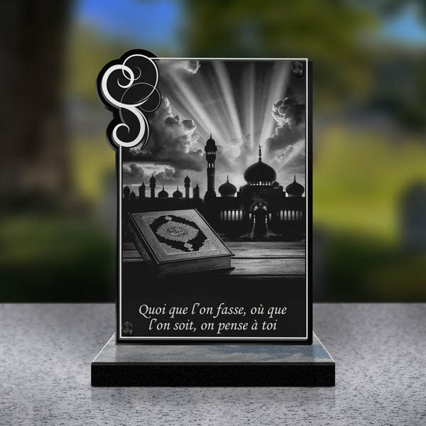 plaque funéraire cœur islam