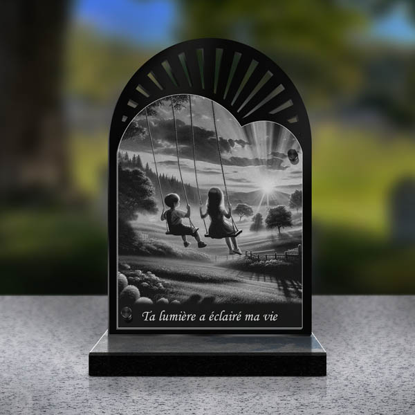 plaque funéraire cœur enfant