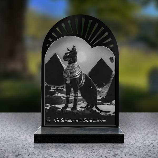 plaque funéraire cœur chat