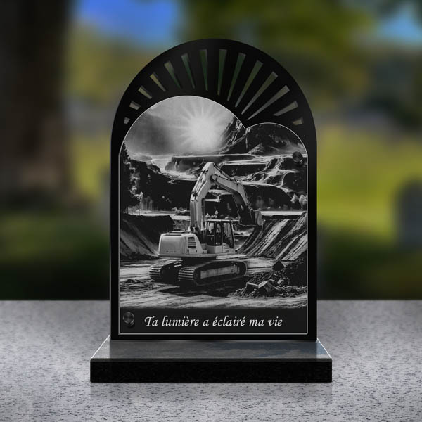 plaque funéraire cœur BTP