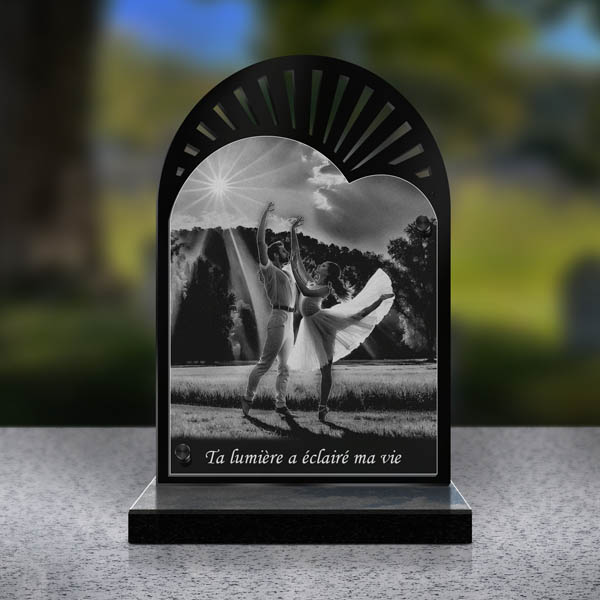 plaque funéraire cœur danse