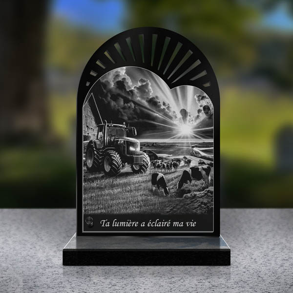 plaque funéraire cœur ferme