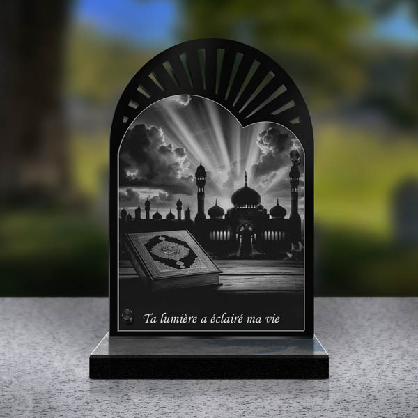 plaque funéraire cœur mécanicien