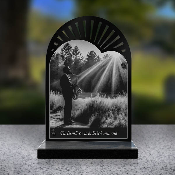 plaque funéraire cœur jazz