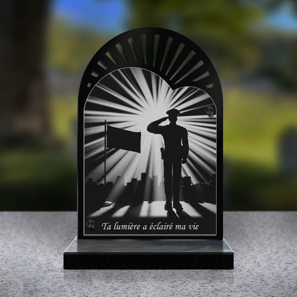 plaque funéraire cœur police