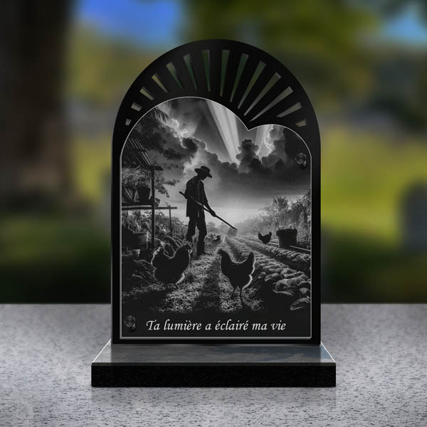 plaque funéraire cœur potager