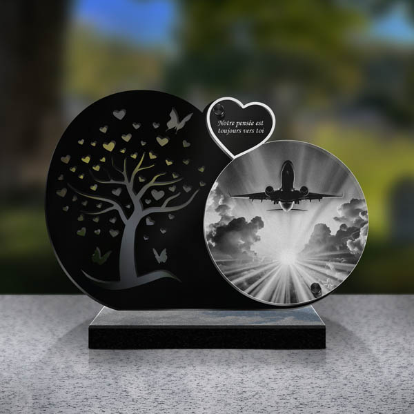 plaque funéraire avion