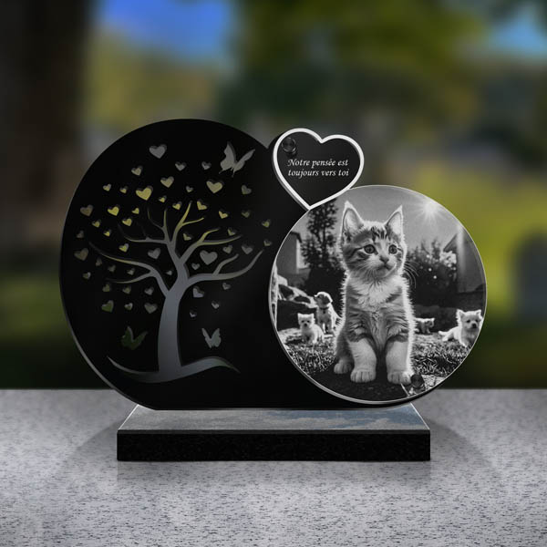 plaque funéraire chat