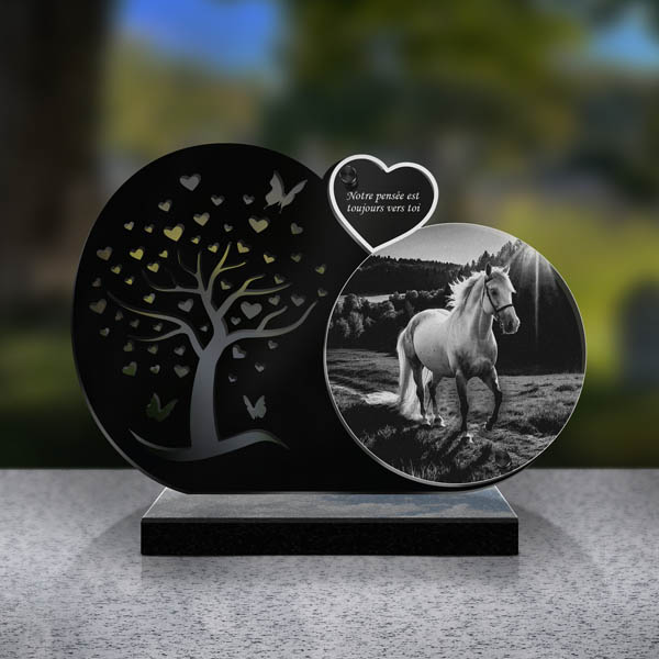 plaque funéraire cheval