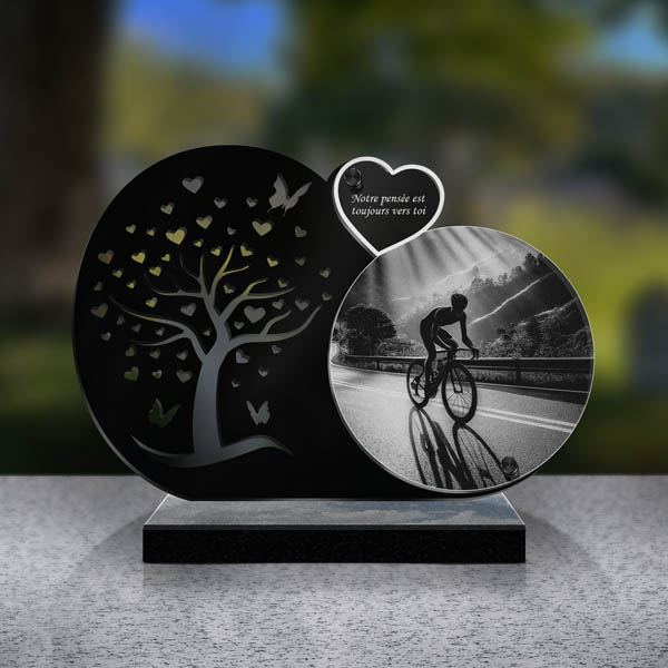 plaque funéraire cyclisme