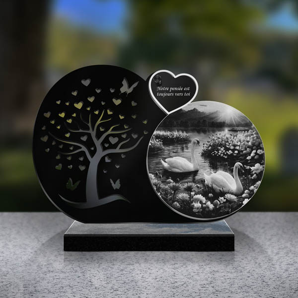 plaque funéraire cygnes