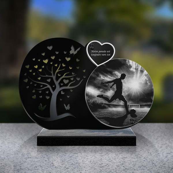 plaque funéraire football