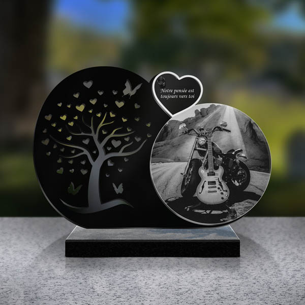 plaque funéraire moto