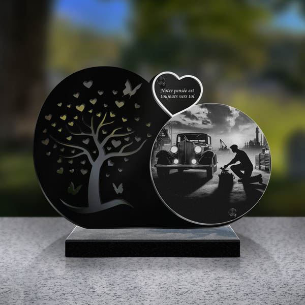 plaque funéraire voiture collection