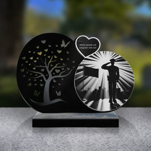 plaque funéraire armée