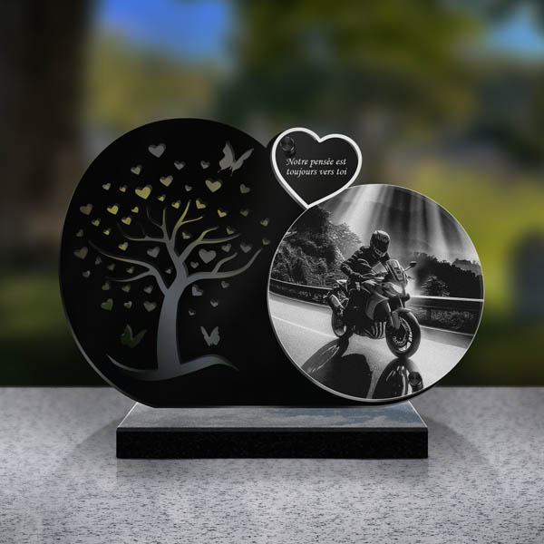 plaque funéraire moto