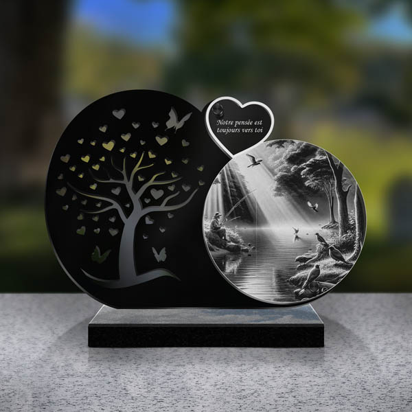 plaque funéraire pêche