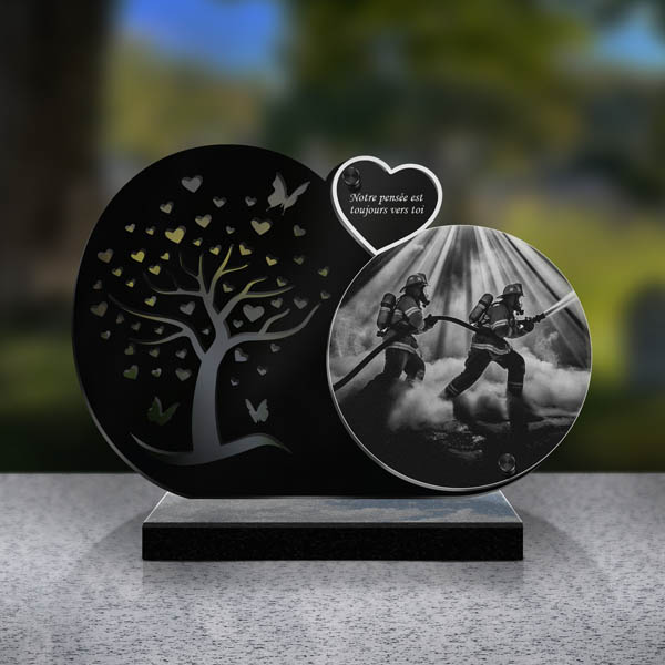 plaque funéraire pompier