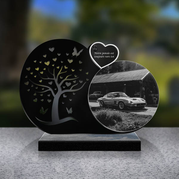 plaque funéraire voiture course