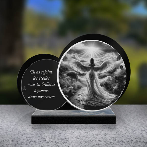 plaque funéraire feuille avion