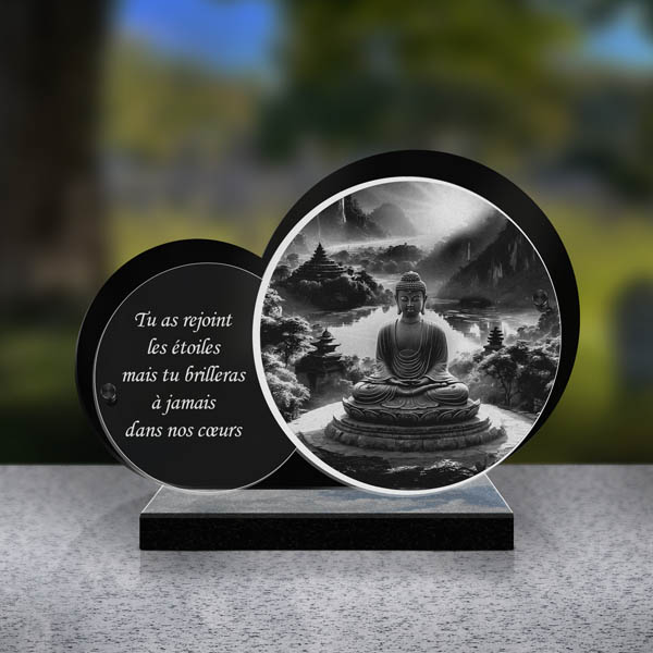plaque funéraire bouddha