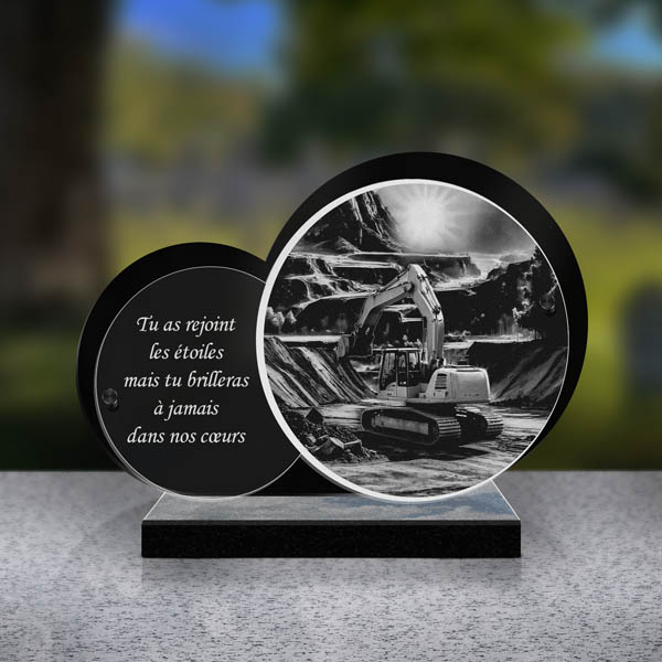 plaque funéraire engins