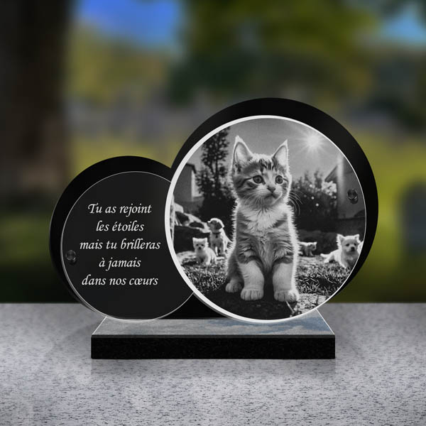 plaque funéraire feuille chaton
