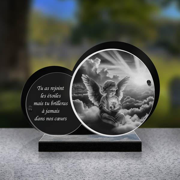 plaque funéraire feuille chérubin