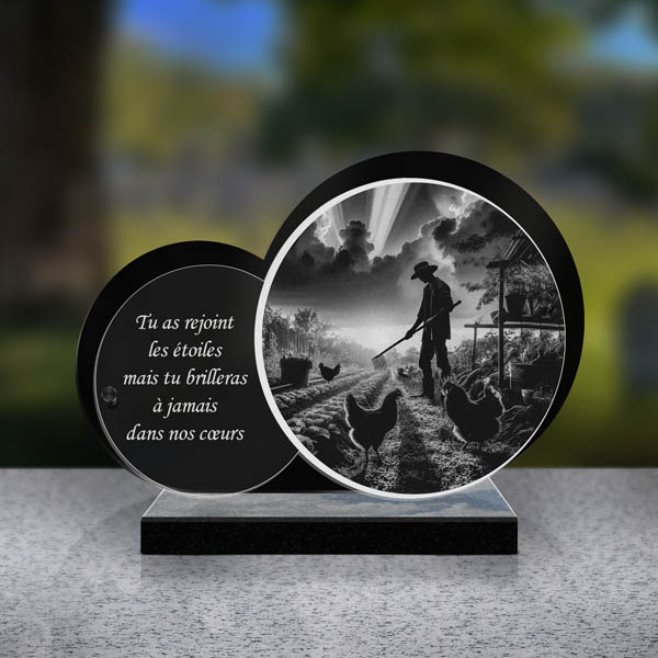 plaque funéraire feuille potager