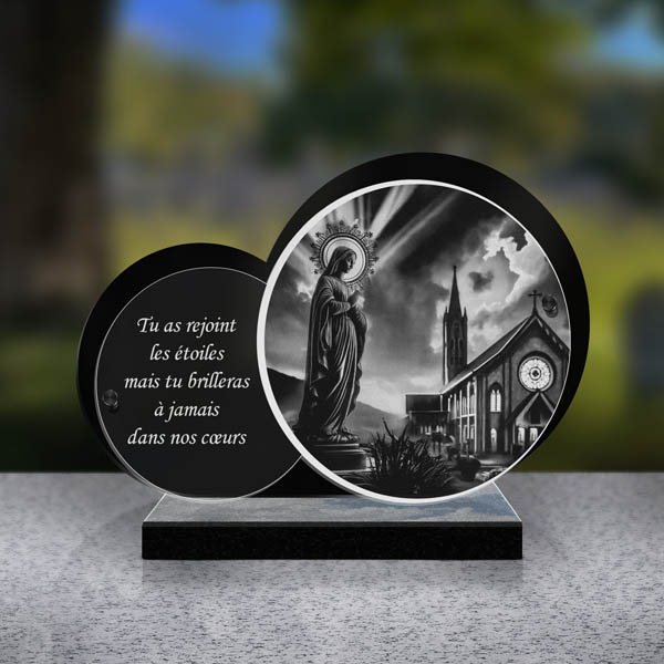 plaque funéraire feuille basketball