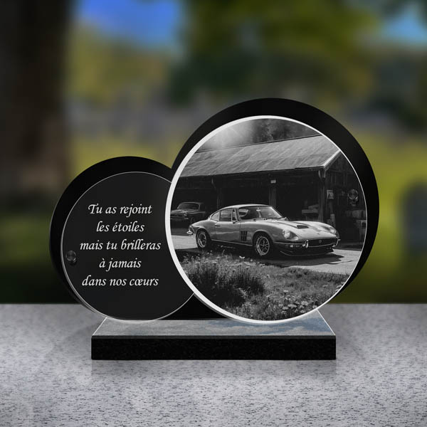 plaque funéraire voiture collection