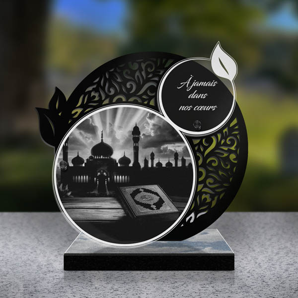 plaque funéraire feuille islam