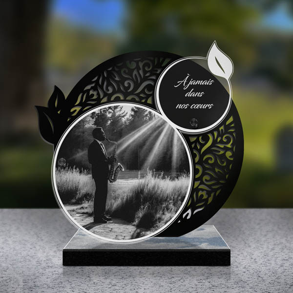 plaque funéraire feuille jazz