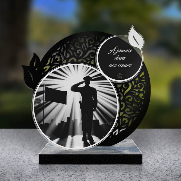 plaque funéraire feuille militaire