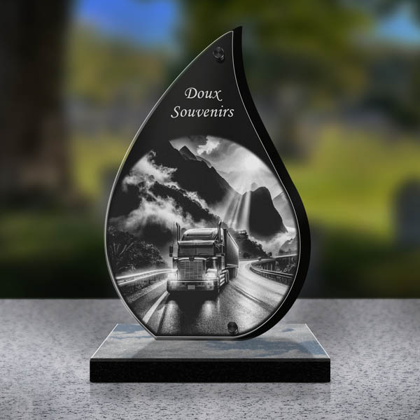 plaque funéraire camion