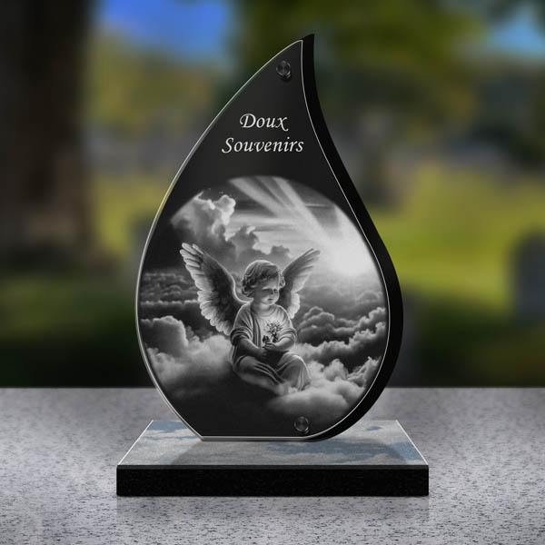 plaque funéraire ange