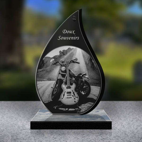 plaque funéraire moto