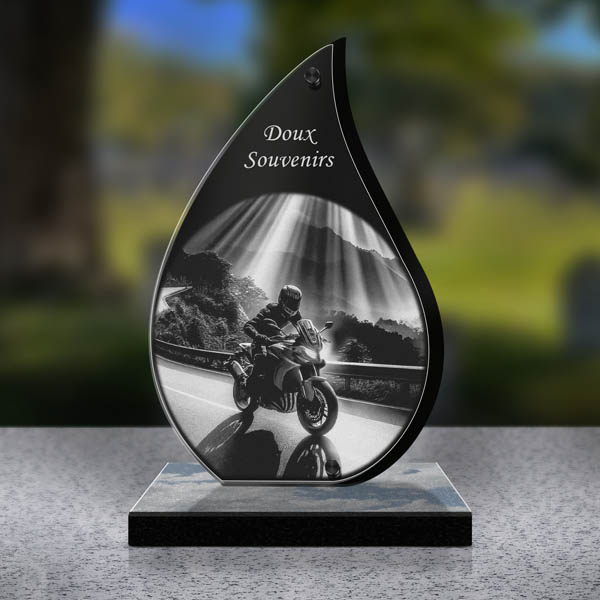 plaque funéraire moto
