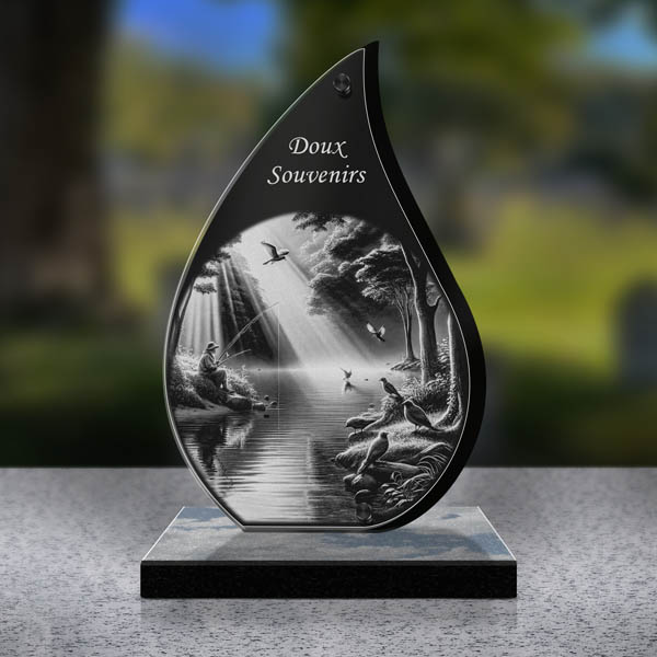 plaque funéraire pêche