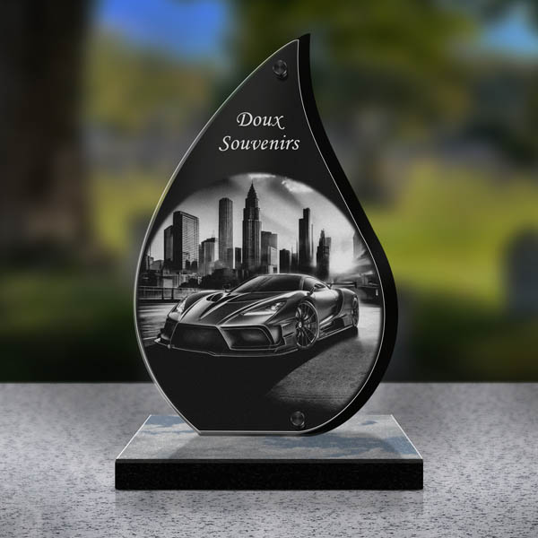 plaque funéraire voiture