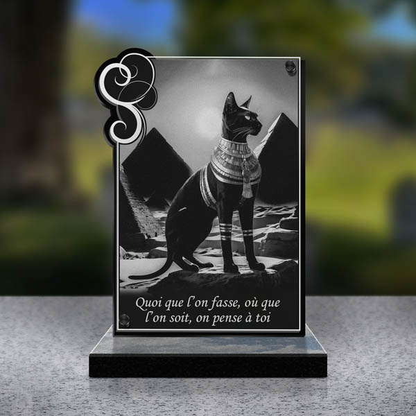 plaque funéraire rectangle chat