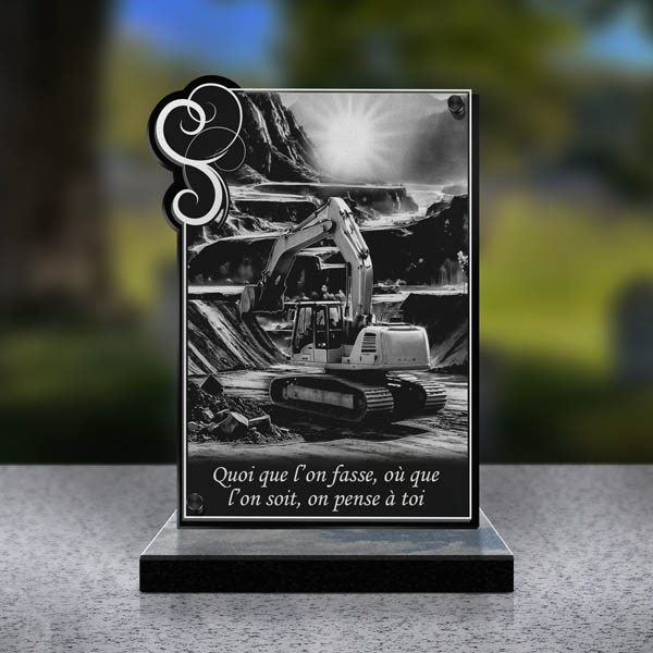 plaque funéraire rectangle btp