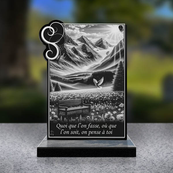 plaque funéraire rectangle colombe