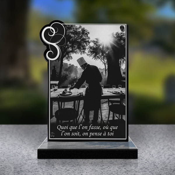 plaque funéraire rectangle cuisinier