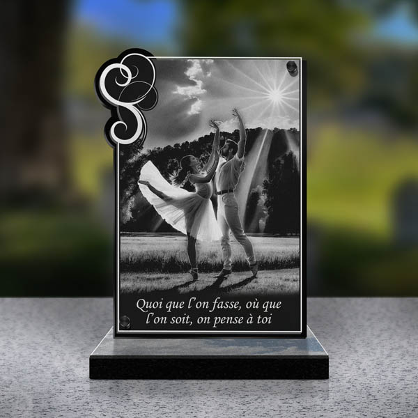 plaque funéraire rectangle danse
